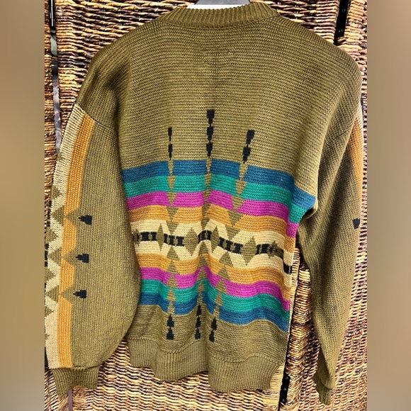 Pendleton-‎ Mens Tan/Olive Multicolor Crewneck Sweater- Medium - Picture 6 of 7